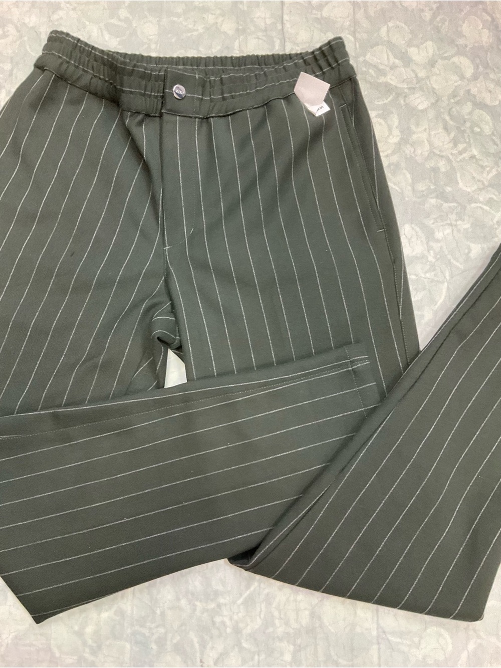 Kith Olive Green Pinstripe Drawstring Trousers